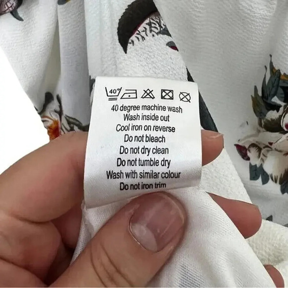 Parisian Off Shoulder Floral Dress White Size 8 Woman's Casual Beach Sundress - Picture 8 of 8